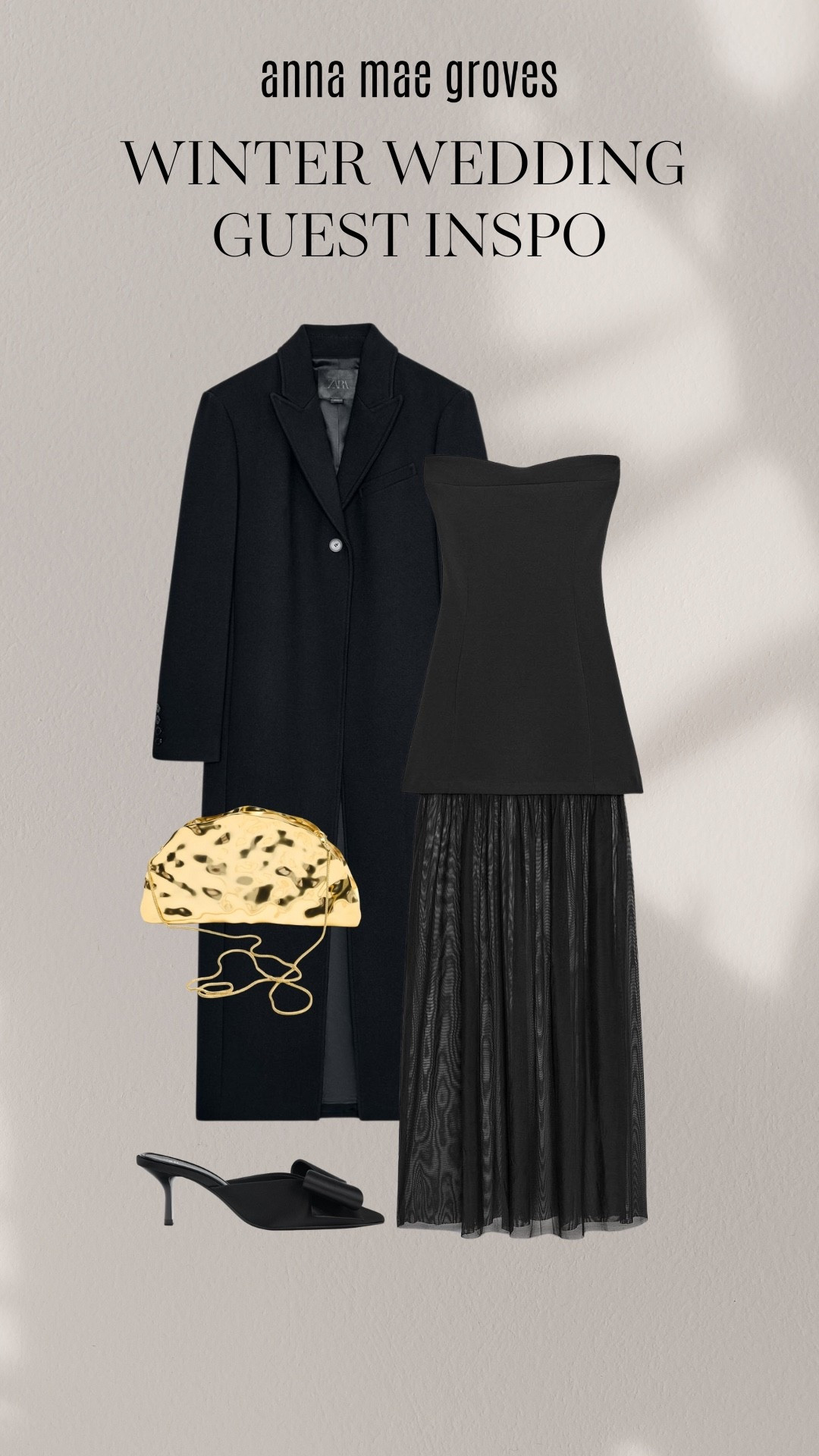 Winter wedding guest inspo! This would also be a beautiful look for a holiday party, cocktail or black tie affair! 

#LTKHoliday #LTKItBag #LTKParties