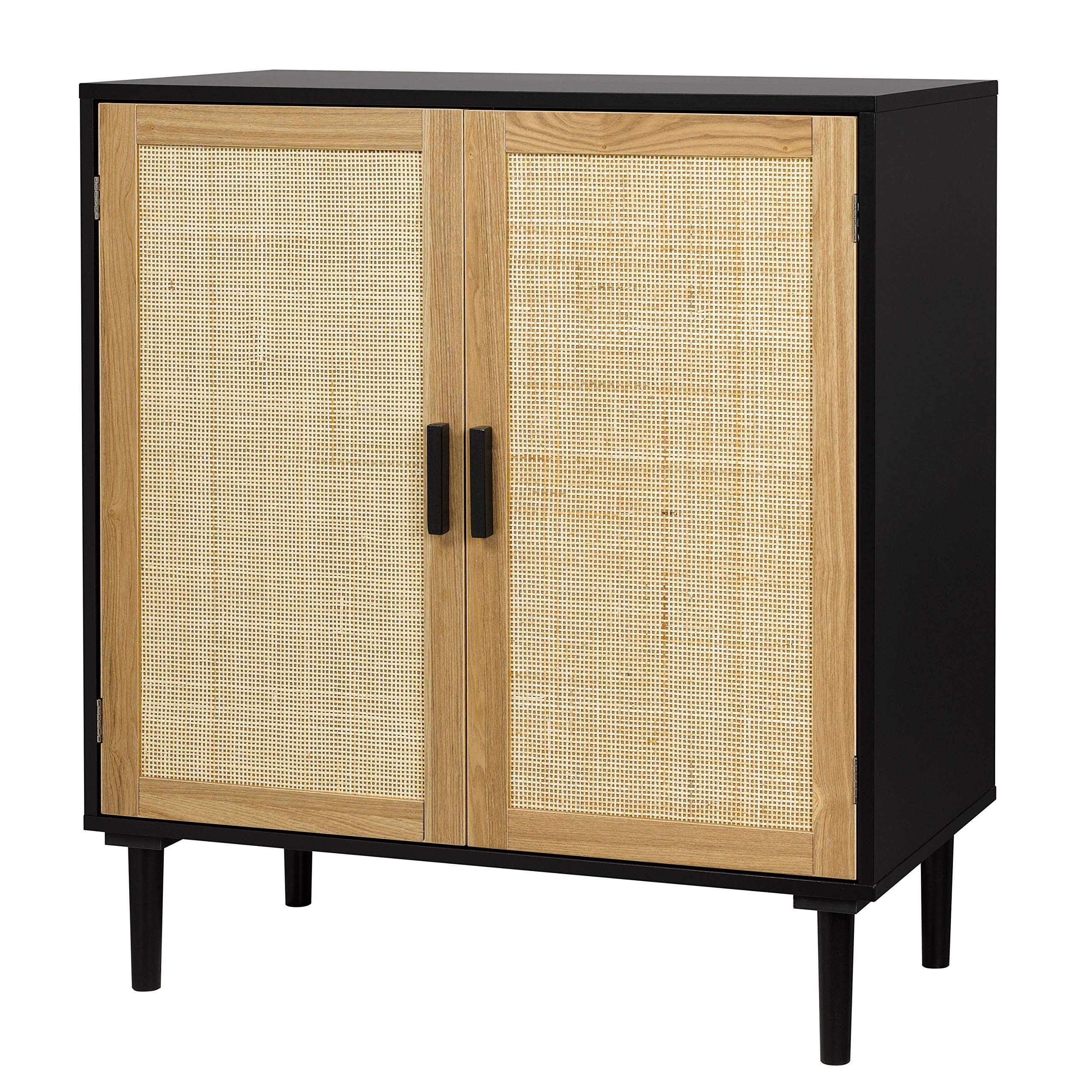 Finnhomy Sideboard Buffet Cabinet, Kitchen Storage Cabinet with Rattan Decorated Doors, Liquor Ca... | Amazon (US)