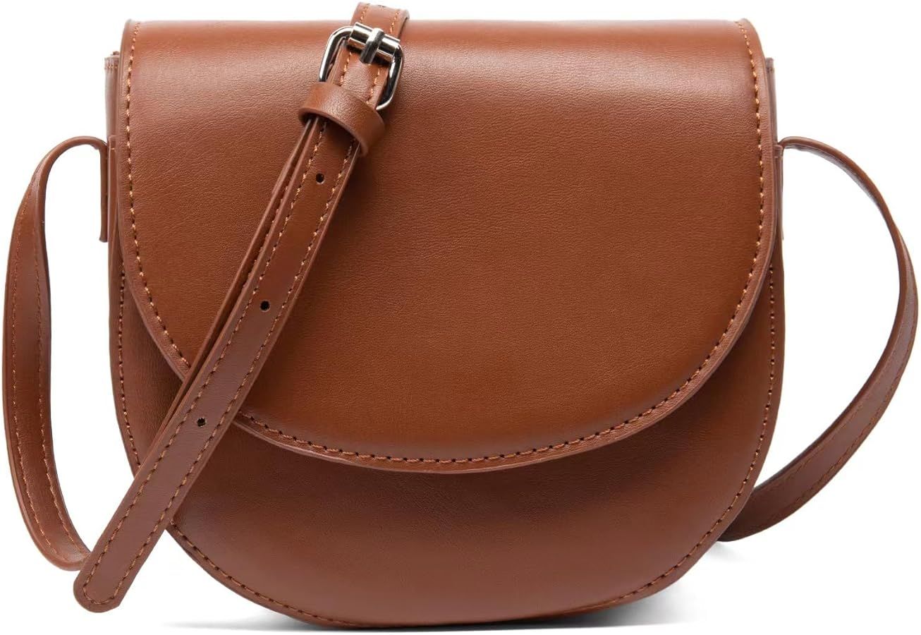 Women's Crossbody Bag Shoulder Bag Retro Simple Saddle Bag | Amazon (US)