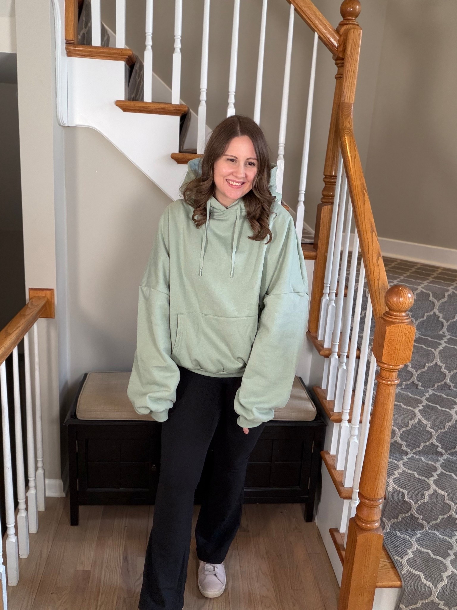 This combo has been on constant repeat lately 💚✨

The oversized mint hoodie is that perfect mix of cozy + cute—super soft, slightly slouchy, and so easy to throw on and go 🙌 it instantly makes you feel put together without even trying.

I paired it with these flared leggings and the criss cross waistband is SO flattering 🤍 they’re buttery soft but still hold everything in (which we love!!)

Perfect for errands, busy days, or just lounging at home while still feeling cute 💫 linked both for you!

#LTKStyle #AthleisureLooks #MomUniform #ComfyFits #LTKFinds

#LTKootd #LTKgrwm #LTKMidsize