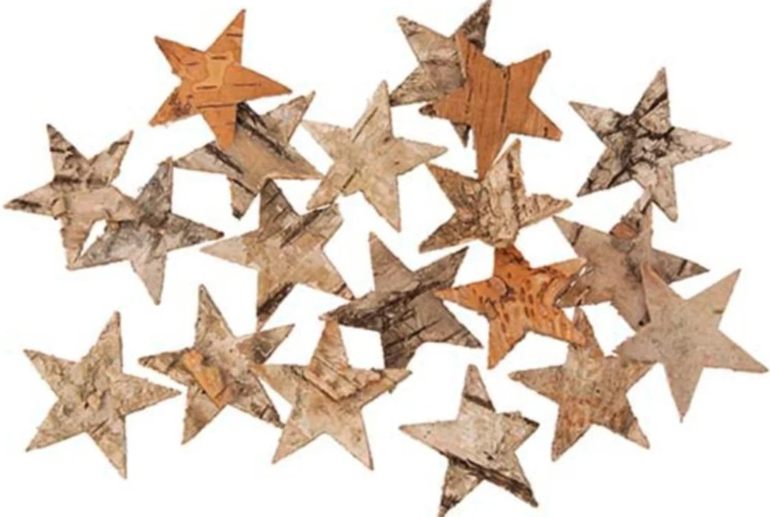 72 Pcs Birch Stars 4 Cm Natural Stars Birch Bark Natural Decoration Christmas Crafts Chic Decorat... | Etsy (US)
