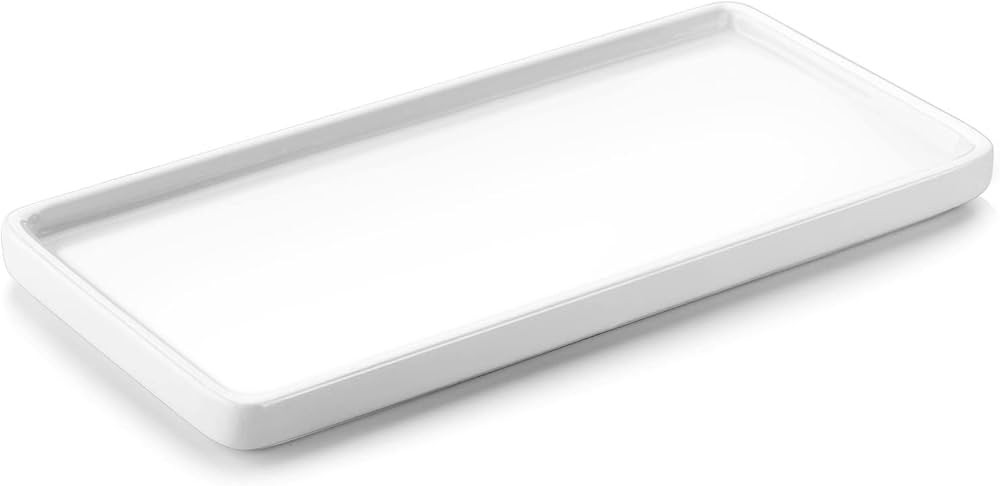 Nucookery 6" Small Rectangular Vanity Sink Tray for Bathroom,Ceramic Kitchen Soap Tray,Comestic H... | Amazon (US)