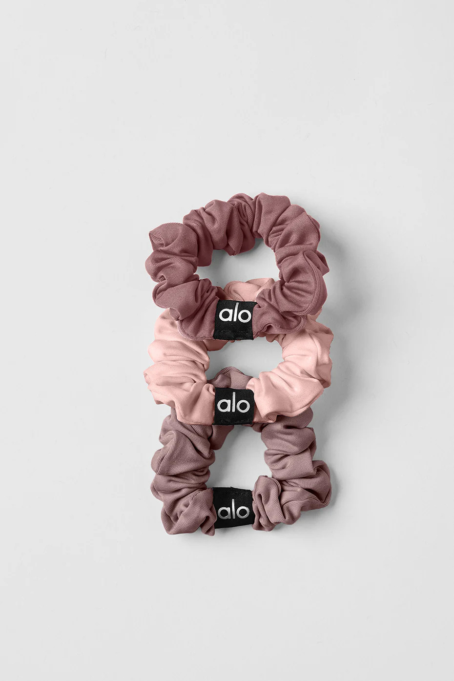 Alo YogaÂ® | Fresh Mini Scrunchie 3-Pack in Mushroom/Pink Quartz/Smoky Quartz Brown | Alo Yoga (US)