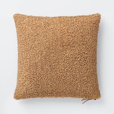Boucle Square Throw Pillow with Exposed Zipper Brown - Threshold&#8482; designed with Studio McGe... | Target