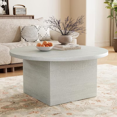 Dyonery 35.5" Farmhouse Coffee Table Modern Engineered Wood, Scratch-Resistant Table with Sturdy Frame for Living Room, Home Office, Lounge, White | Target