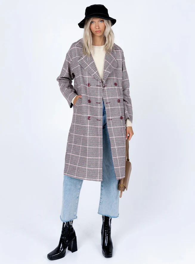 Parisa Winter Check Coat Multi | Princess Polly US