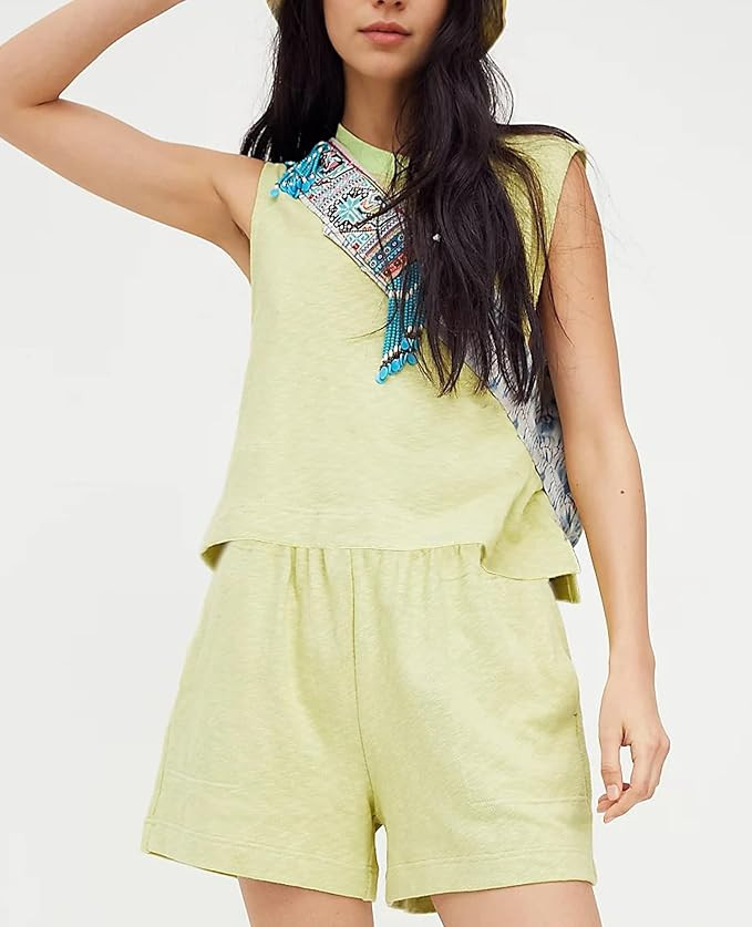 Lounge Sets for Women Summer 2 Piece Outfits Sleeveless Tank Tops Matching Shorts Workout Set Bea... | Amazon (US)