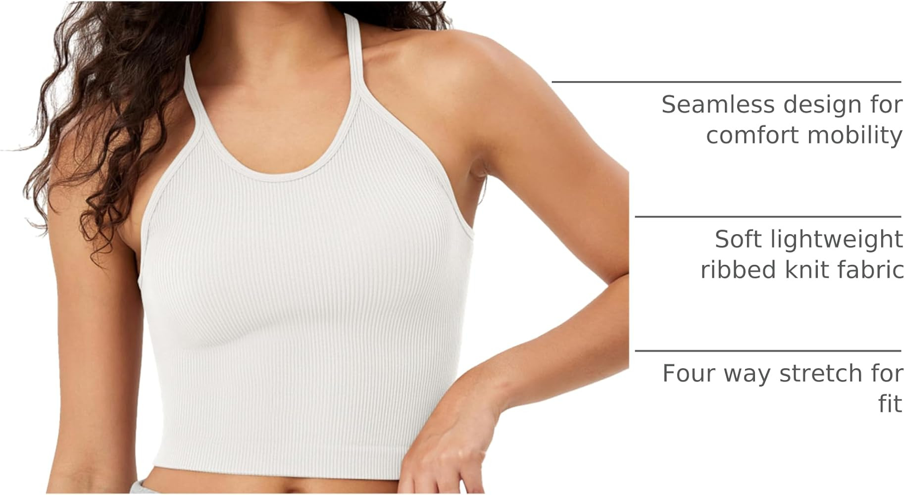 ODODOS Women's Crop 3-Pack Seamless Rib-Knit Camisole Crop Tank Tops | Amazon (US)