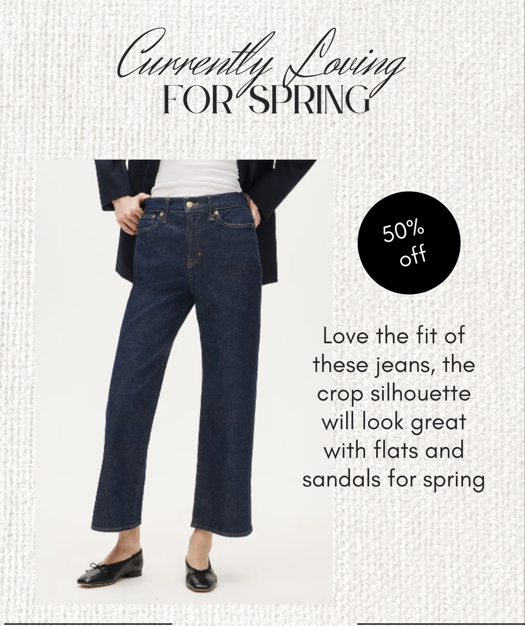 Jean sale! 50% off fit TTS 

#LTKSeasonal #LTKOver40 #LTKootd