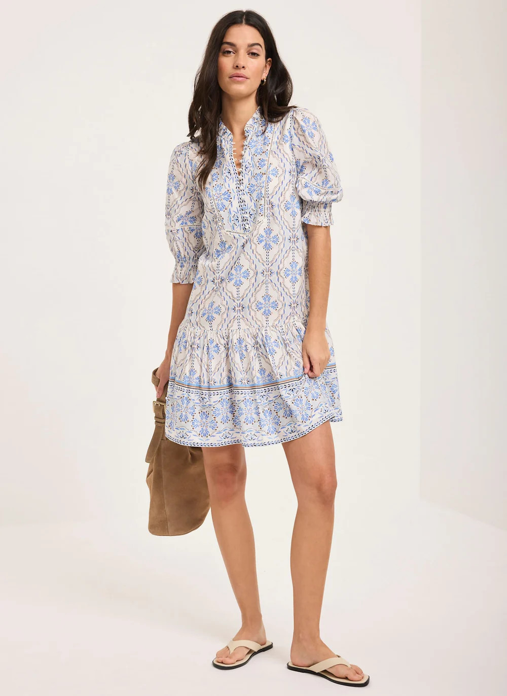 Blue Floral Print Mini Dress | Mint Velvet