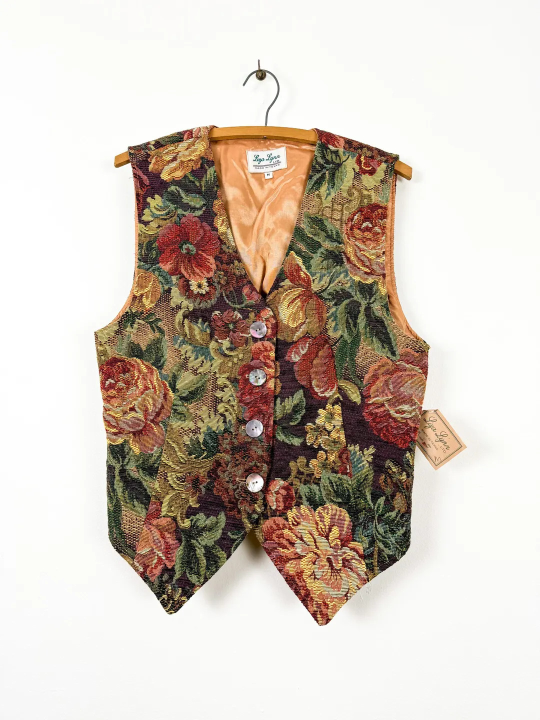 Vintage 1980s Western Floral Tapestry Vest | Medium - Etsy | Etsy (US)