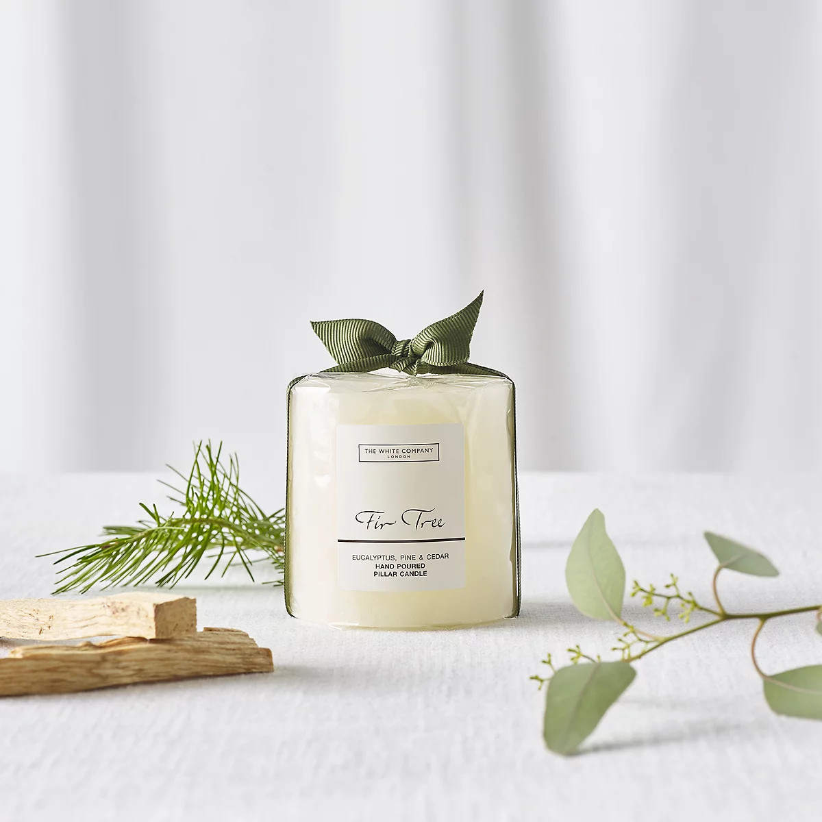 Fir Tree Pillar Candle – Mini | The White Company UK & ROW