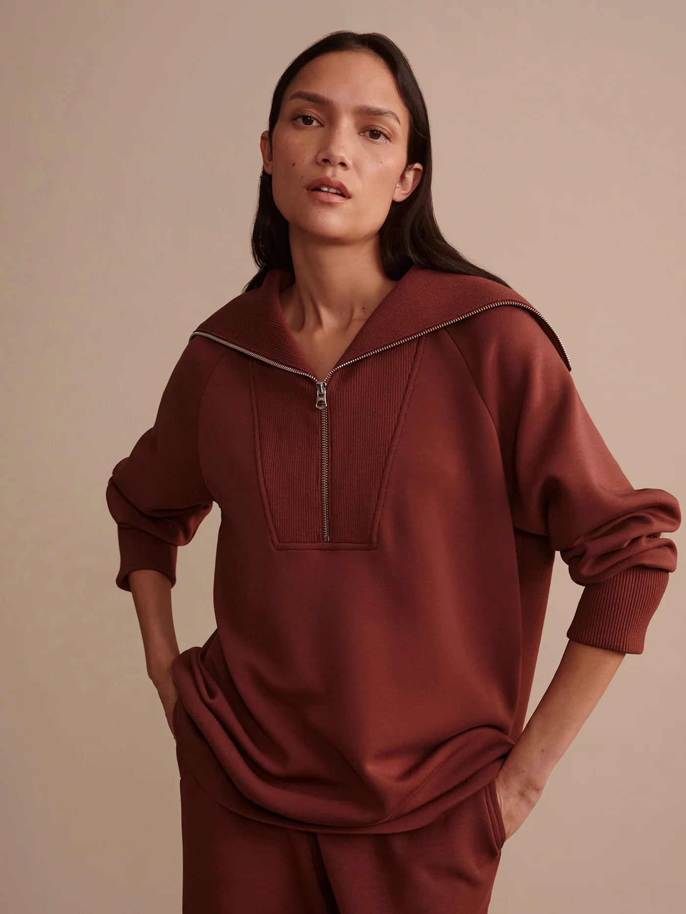 Xina Half Zip Longline Sweat | Varley US | Varley US