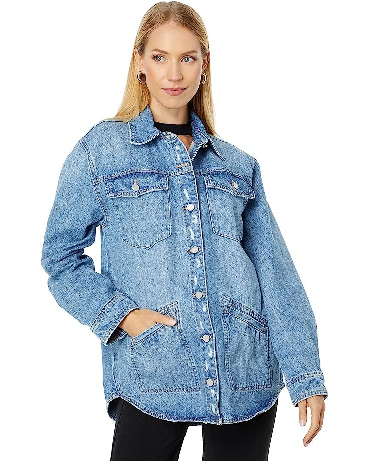 Long Denim Shirt Jacket with Pockets in Hours Later | Zappos