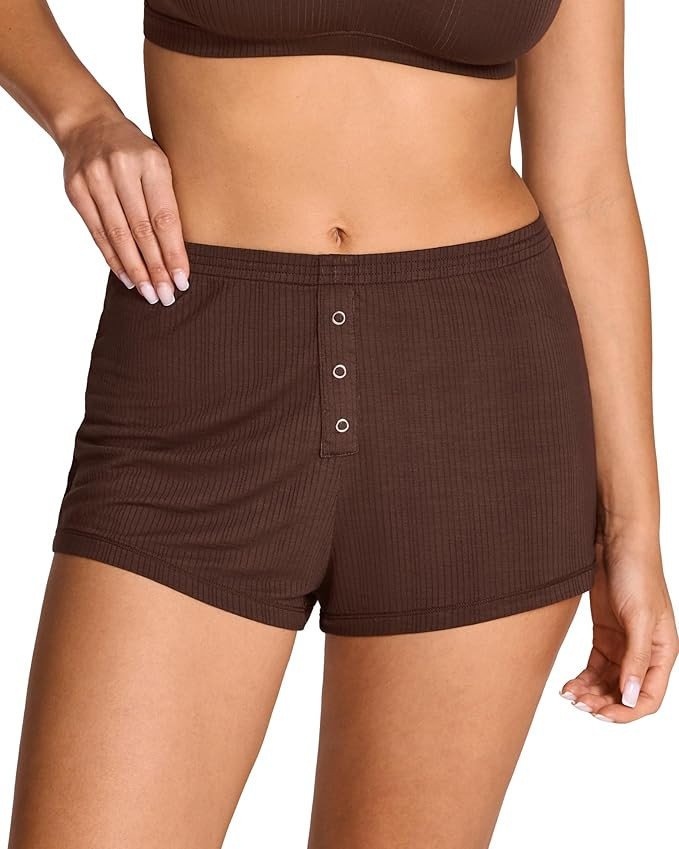 Women's Natrelax Pajamas Shorts Modal Relaxed Fit Sleep Lounge Summer Ribbed Casual Cozy Sleepwea... | Amazon (US)