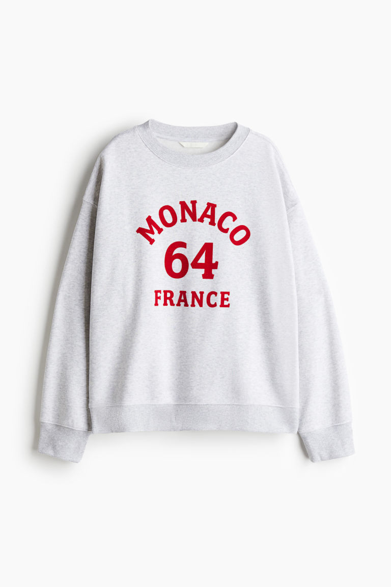 H & M - Sweatshirt with Text Motif - Gray | H&M (US + CA)