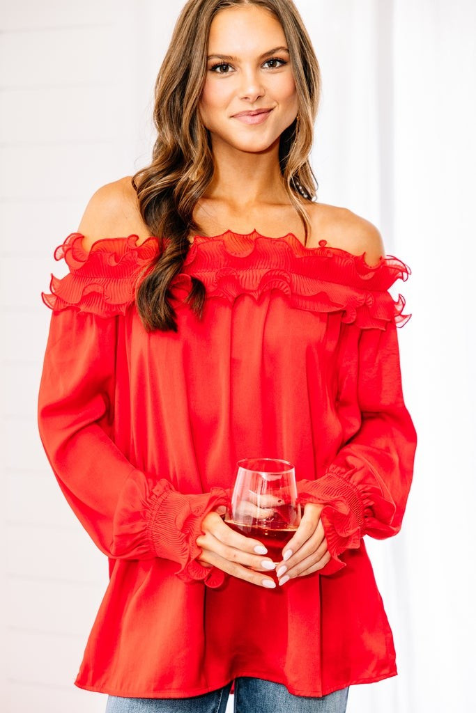 Offer Your Love Red Ruffled Blouse | The Mint Julep Boutique