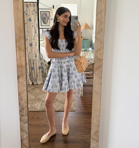 The Charlotte Nap Dress - Blue Block Print | Hill House Home US