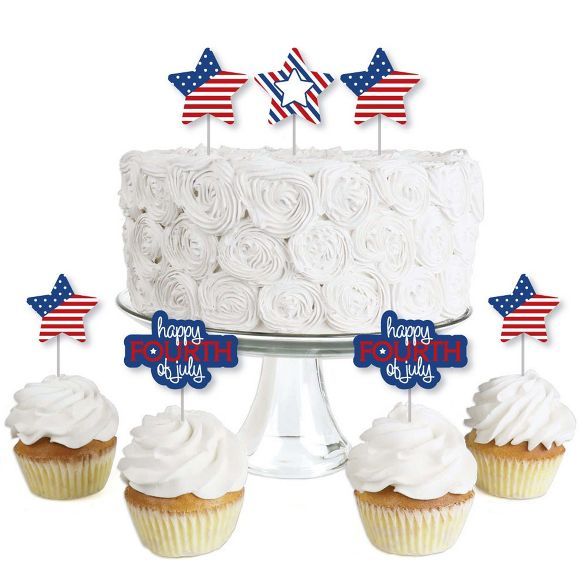 Big Dot of Happiness 4th of July - Dessert Cupcake Toppers - Independence Day Party Clear Treat P... | Target