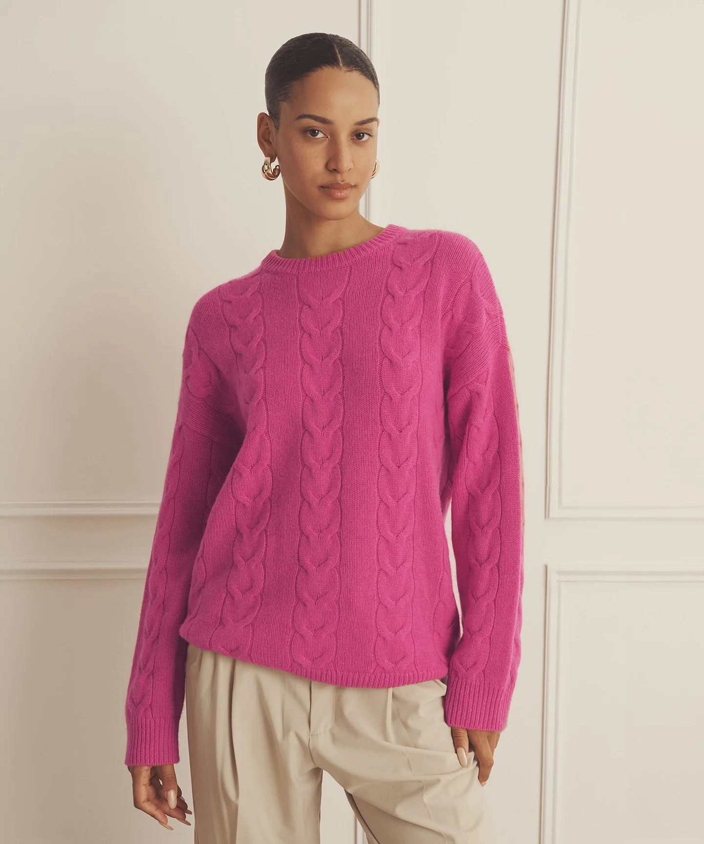 Luxe Cashmere Cable Crewneck | NAADAM