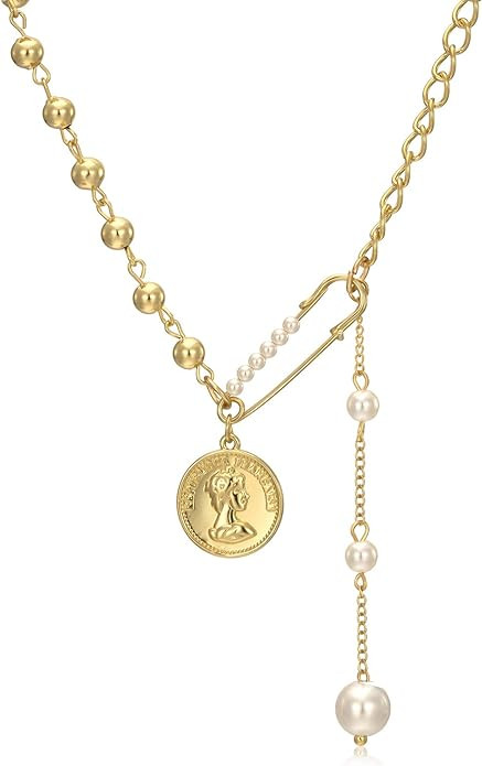 Small Gold Pearl Necklace Choker 3mm Handpicked Pearl 18K Gold Plated Bead Ball Chain Dainty Jewe... | Amazon (US)