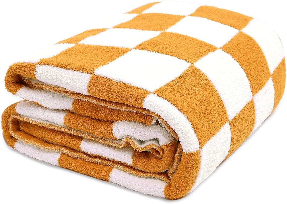 Sunyrisy Throw Blankets Checkered Reversible Plush Fleece Blanket, Super Soft Warm Cozy Throw Bla... | Amazon (US)