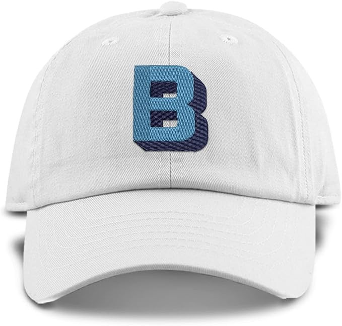 Monogram Initial Modern Shadow Letter Baseball Cap - Toddler, Youth Kids, and Adult Adjustable Wh... | Amazon (US)