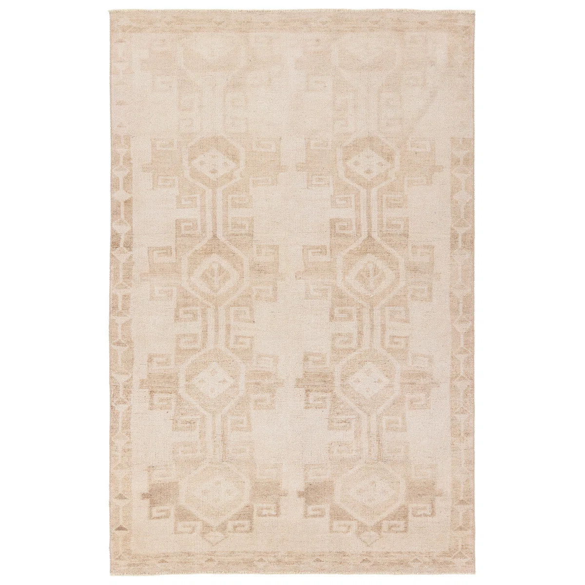 Vibe by Bungalow Rose Afshari Medallion Machine Washable Tan/Cream Area Rug | Wayfair North America