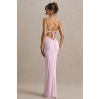Dressing Up | Pink One Shoulder Maxi Dress With Open Back Detail | Club L London