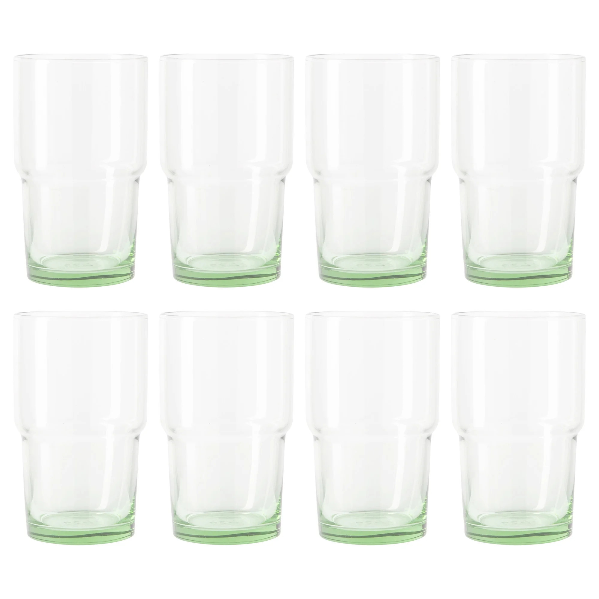 Better Homes & Gardens Clear Green Glass, Glassware, 8 Pack, 15 oz | Walmart (US)