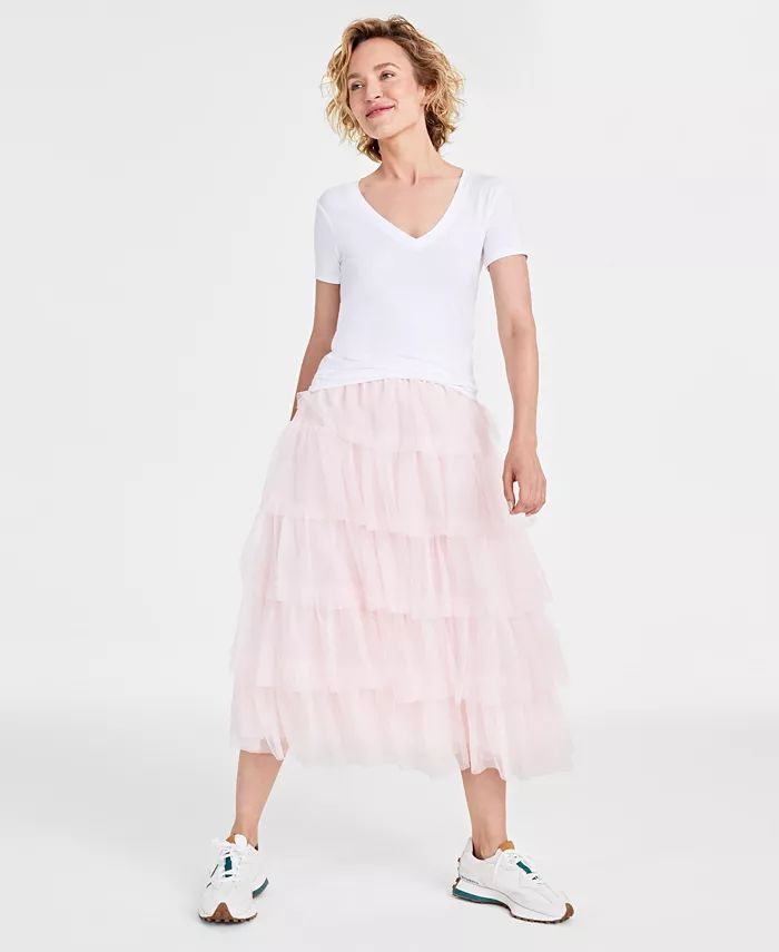 On 34th Women's Tulle Ruffle Midi Skirt, Created for Macy's - Macy's | Macys (US)