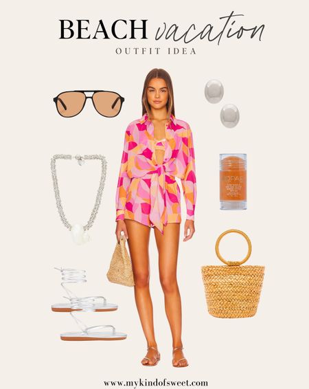 Beach vacation outfit idea // this cute romper is so fun for an elevated resort look. Dress it up with silver jewelry and sandals.

#LTKstyletip #LTKtravel #LTKswim
