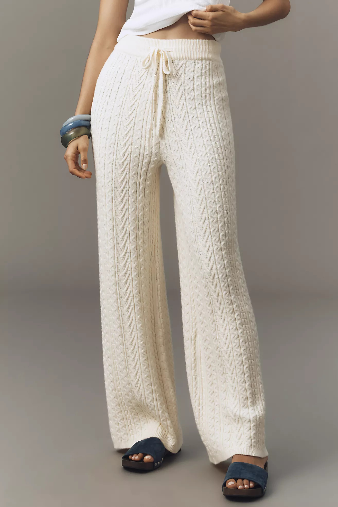 English Factory Cable-Knit Pants | Anthropologie (US)