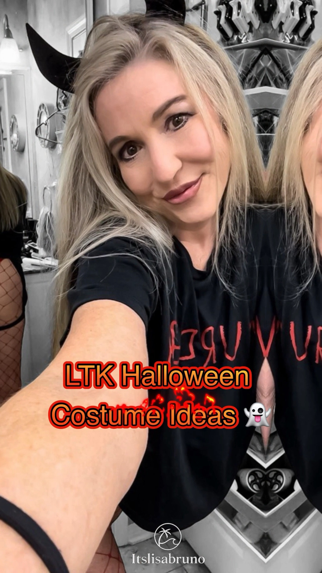 Cropped black tee with Redrum🩸, red fishnets, garter straps, and classic devil horns — a fun, edgy Halloween look! Perfect for costume parties, pole, or channeling your inner mischief 🎃

#HalloweenCostume #LTKFashion #CostumeInspo #RedFishnets #Ad #CroppedTee #DevilVibes #OOTD #EdgyFashion #Halloween2025

#LTKStyleTip #LTKSeasonal #LTKHalloween