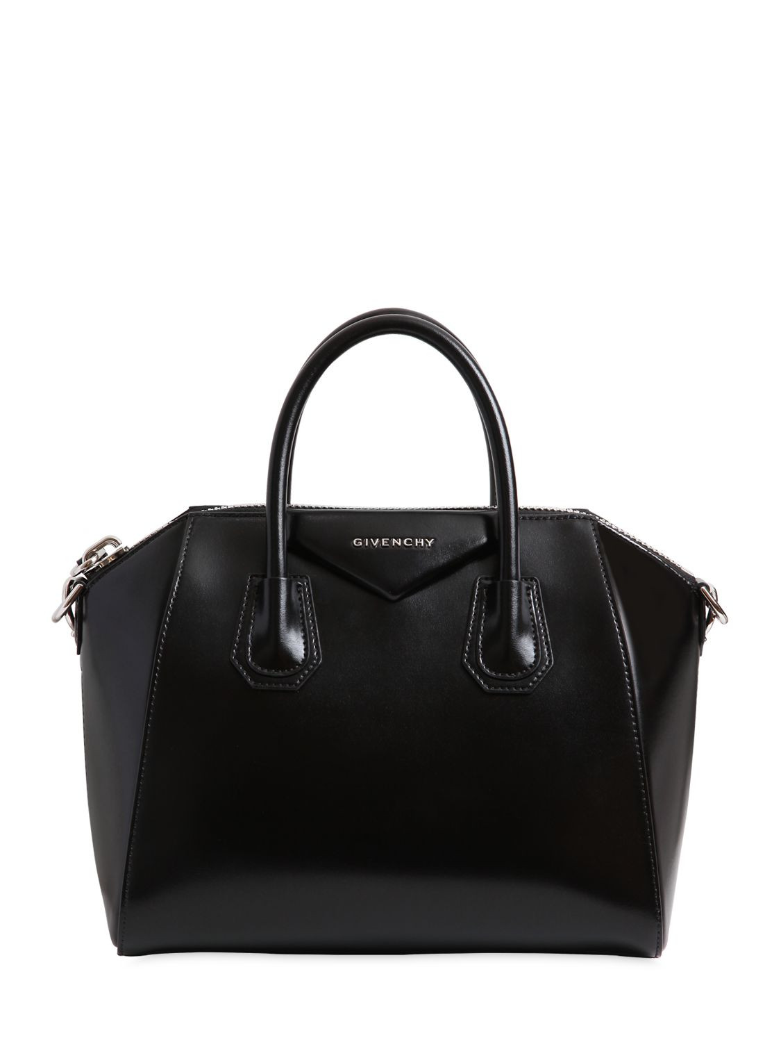 SMALL ANTIGONA POLISHED LEATHER BAG | Luisaviaroma