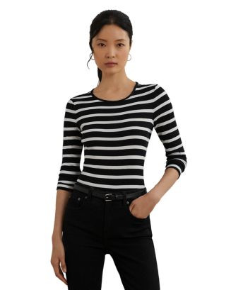Cotton Long Sleeve Striped Tee | Bloomingdale's (US)