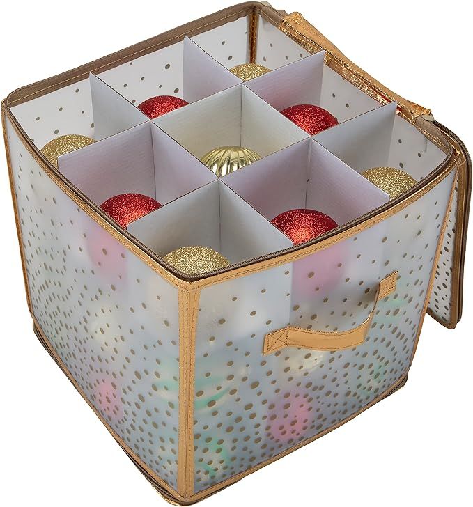 Simplify 27-Count Ornament Organizer| Gold | Holds 27 Ornaments | Christmas Storage | Light Weigh... | Amazon (US)
