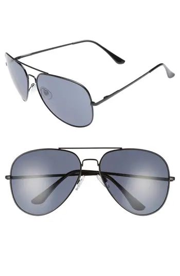 Women's Bp. 60Mm Large Aviator Sunglasses - Black/ Black | Nordstrom