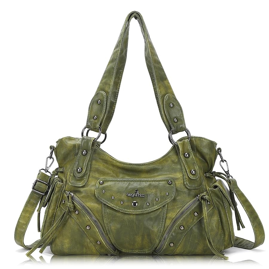 Angel Kiss Hobo Bag for Women Retro Leather Purses and Handbags Roomy Soft Ladies Satchel Bags wi... | Amazon (US)