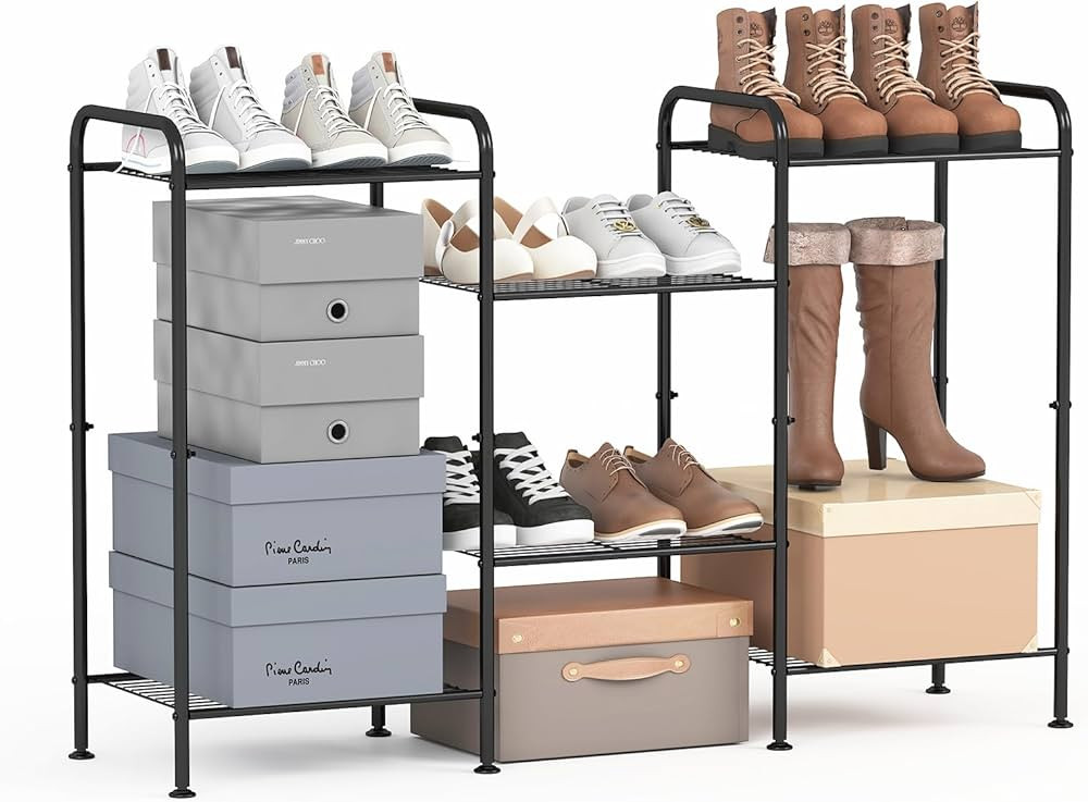 6 Layers Shoe Rack, Expandable & Adjuestable Shoe Shelf Storage Organizer, Height-Adjustable Shoe... | Amazon (US)