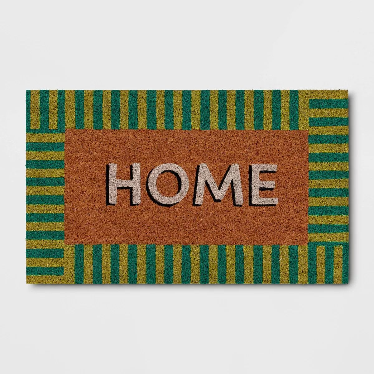 1'6"X2'6" 'Home' Striped Border Doormat Green - Threshold™ | Target