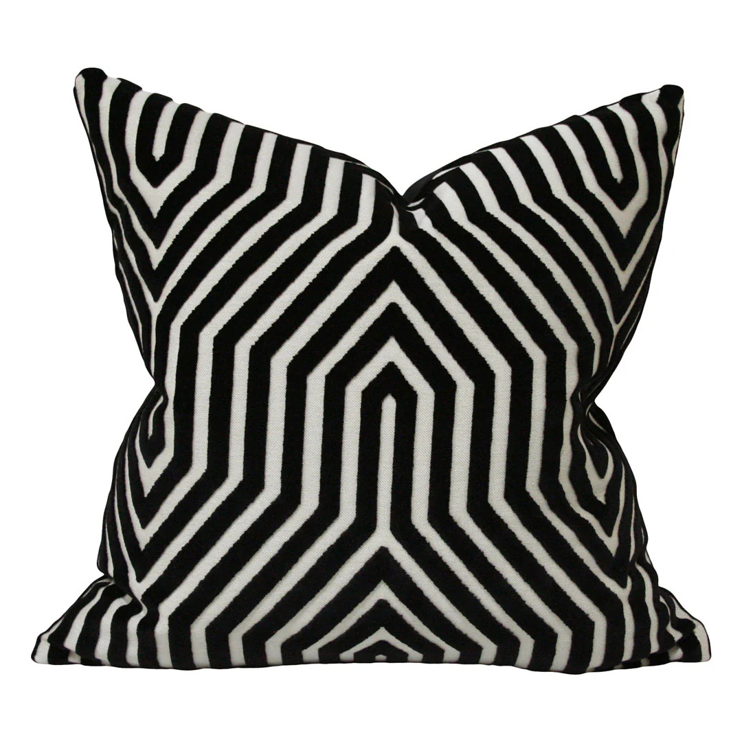 Vanderbilt Velvet Black Designer Pillow | Arianna Belle LLC