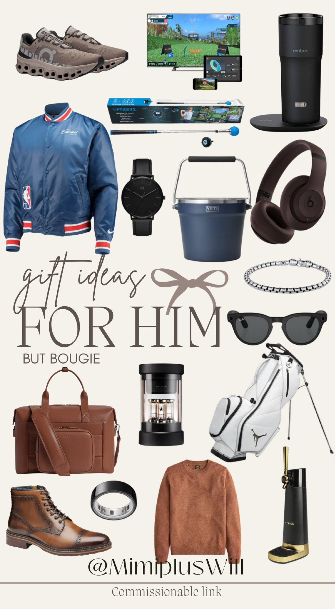 @mimipluswill 2024 gift guide! Gift ideas for him but bougie! These items can be for any man in your life! 

Jacket | men’s gifts | sunglasses | men’s leather bag | men’s watch | golf bag 
Follow @mimipluswill for more! 

#LTKHoliday #LTKGiftGuide #LTKSeasonal