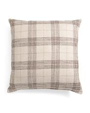 24X24 Oversized Luxury Plaid Checker Pillow, Cotton/Polyester/Viscose | TJ Maxx
