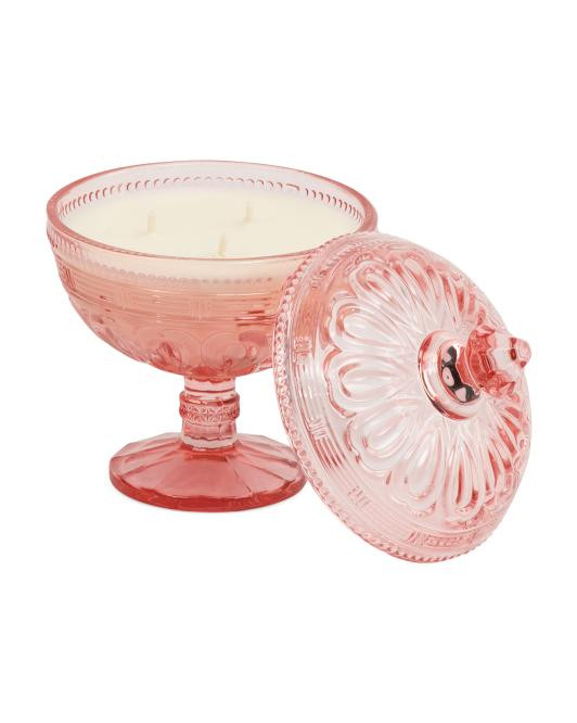 5.84oz Pedestal Jar Candle With Lid And Bow Detail | TJ Maxx