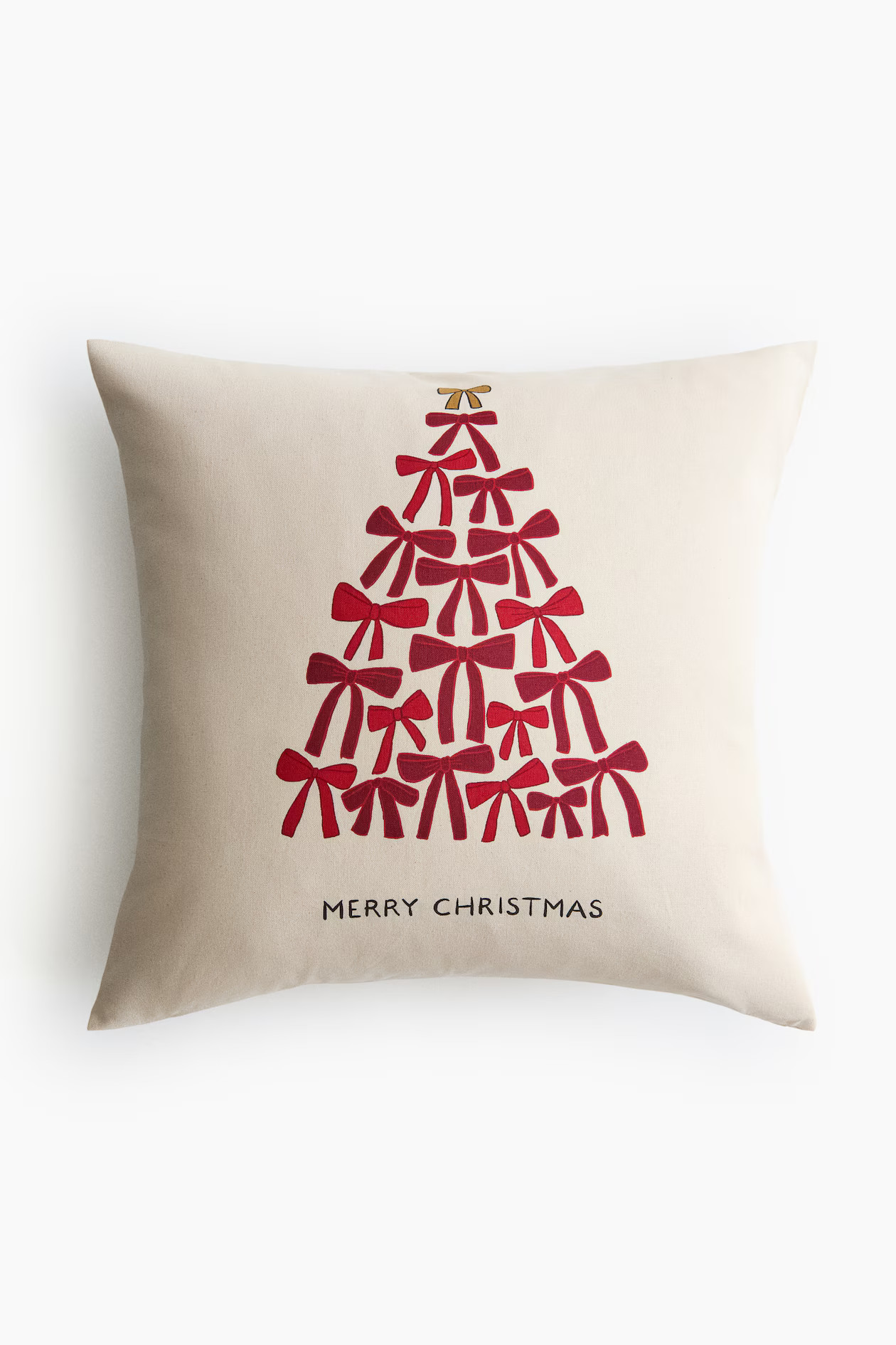 Printed Cushion Cover - Cream/Merry Christmas - Home All | H&M US | H&M (US + CA)