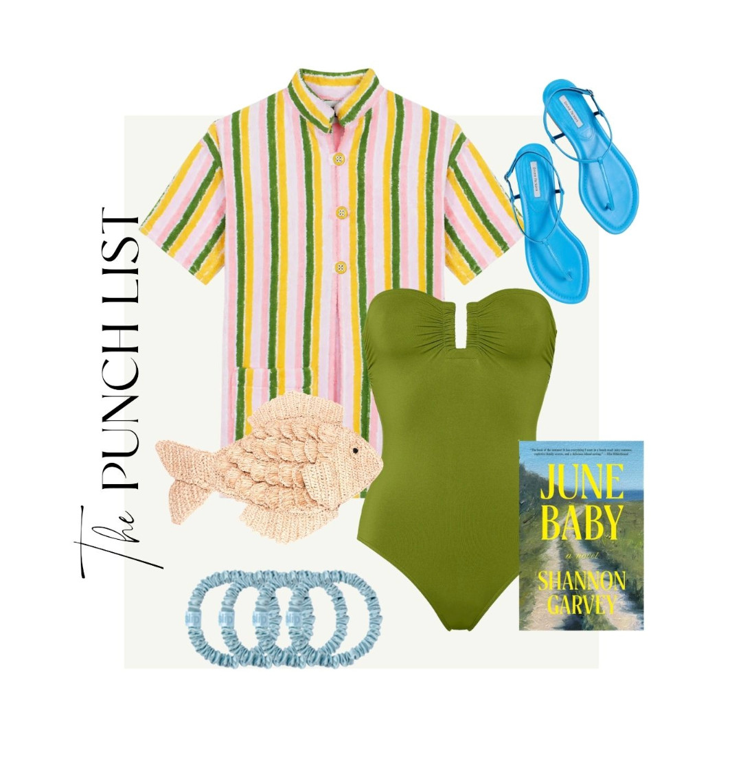 THE PUNCH LIST 🐬🌿💛 Tropical finds including swimsuits, sandals, a beach read, etc! 

 
