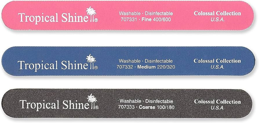 Tropical Shine 8.5 Inches Nail Files For Natural and Acrylic Nails. 3 pcs. | Amazon (US)