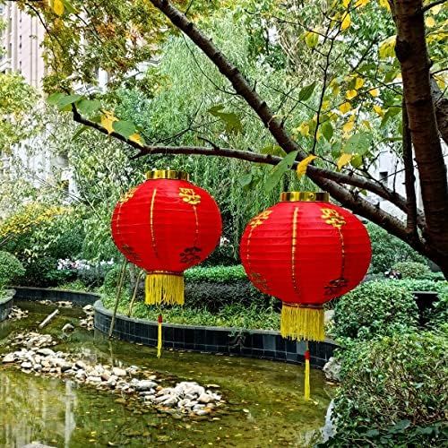 KYMY 2023 Chinese Red Lanterns,2pcs Red Hanging Round Decorative Chinese Luna Year Lanterns for C... | Amazon (US)