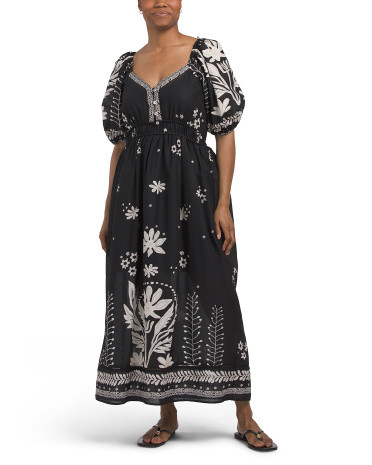 Puff Sleeve Boho Maxi Dress | TJ Maxx